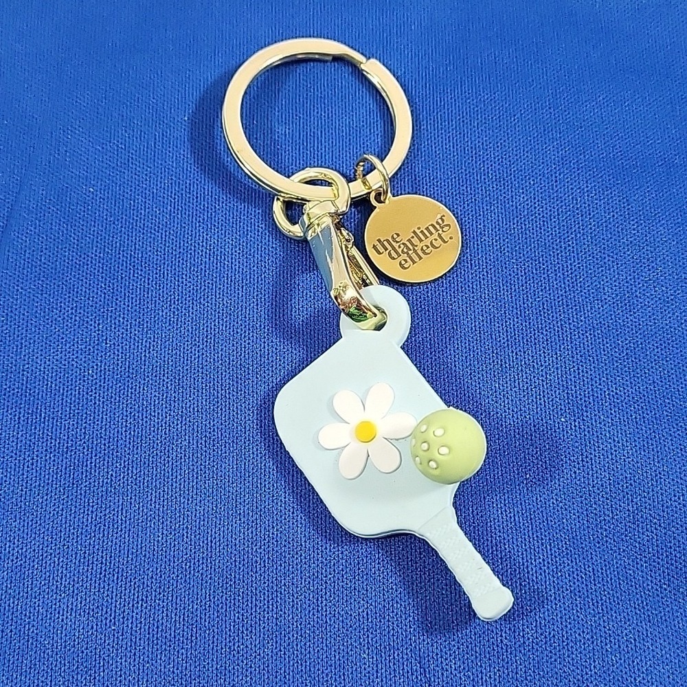 Darling Effect Pickleball Keychain Powder‎ Blue Paddle Racket